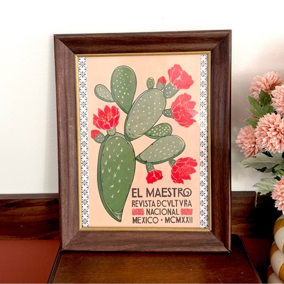 Mexico Cactus Flower Succulent Canvas Art Print Ad Wood Framed Wall Art  Latin - www.rajagirimanappuram.com
